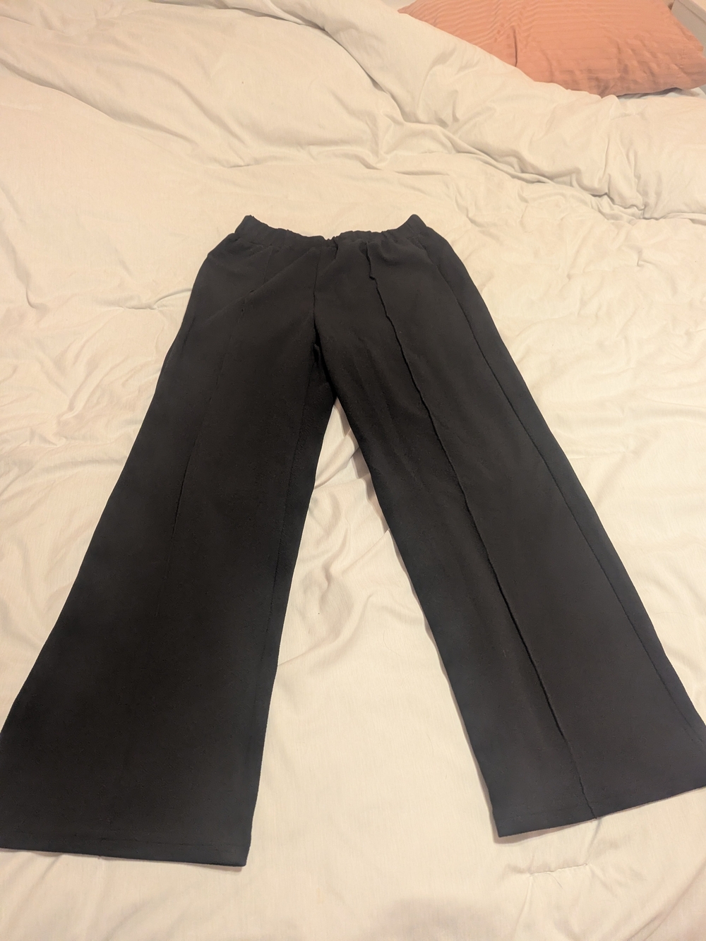 SHEIN Black Wide-Leg Women's Trousers